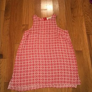 Red & white patterned halter blouse